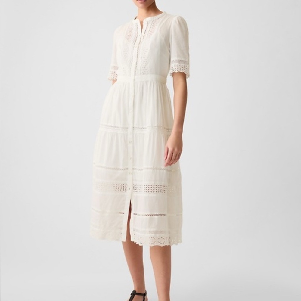 GAP Lace Midi Dress in BLACK size M